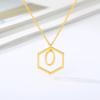 Simple and stylish English alphabet small fresh k gold titanium steel necklace women's accessories geometric collarbone chain