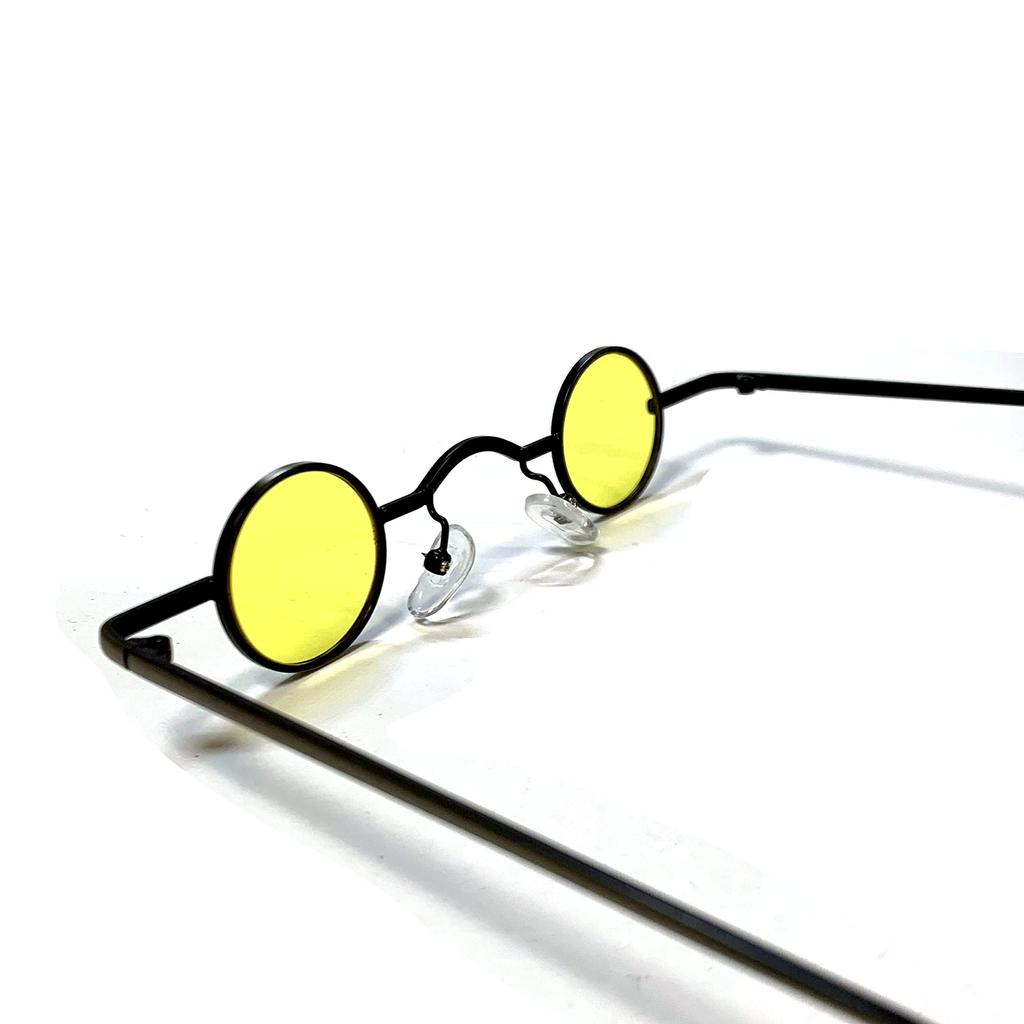 Marke Steampunk Klein Rund Steampunk [meSmart] (Fujisan-Gläser) Sonnenbrille, Klein, Leicht, (Gelb)