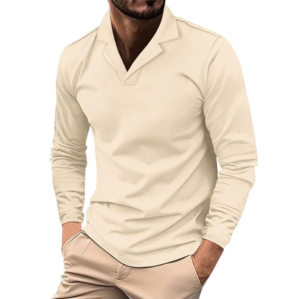 Herr Golfskjorta Casual Sport V-ringad Ribbad Krage Kort Ärm Mode Casual Enfärgad Enkel Vår & Sommar Normal Passform