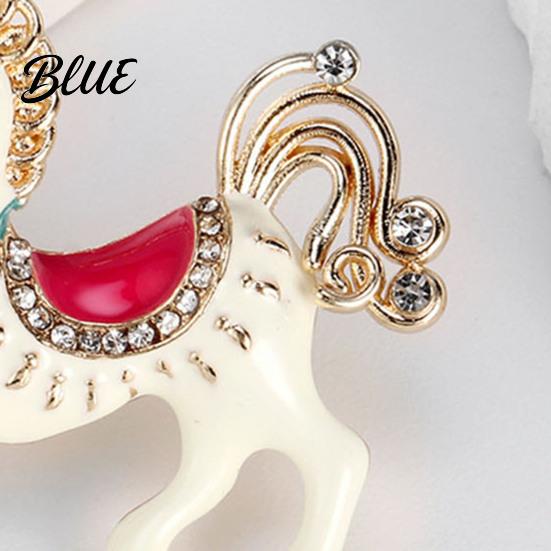 Shiny Enamel Horse Brooch Cute Rhinestone Lapel Pin Alloy Animal