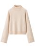 Korean Style Solid Color Casual Stand Collar Loose Knit Cardigan