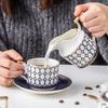 Nordic Ins Bone China Coffee Cup Golden Handle Coffee Pot Ceramic High Grade Milk Tea Pot Creative Afternoon Tea Black Tea Cup