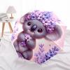 1pc Koala with Lavender Flowers Umbrella with Plastic Handle,Suitable for All Seasons Home Travel Outdoor UmbrellaDD427
