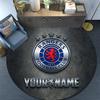 Custom Name Rangers FC Round Area Rug,Carpet Rug for Living Room Bedroom Sofa Playroom Decor,Non-slip Floor Mat