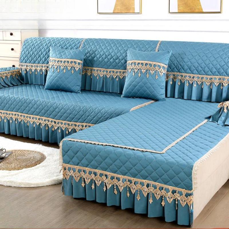 1pcs Fabric Lace Cushion Minimalist All Season Universal Anti Slip Cover Fabric Combination All-in-one Universal Sofa Cover