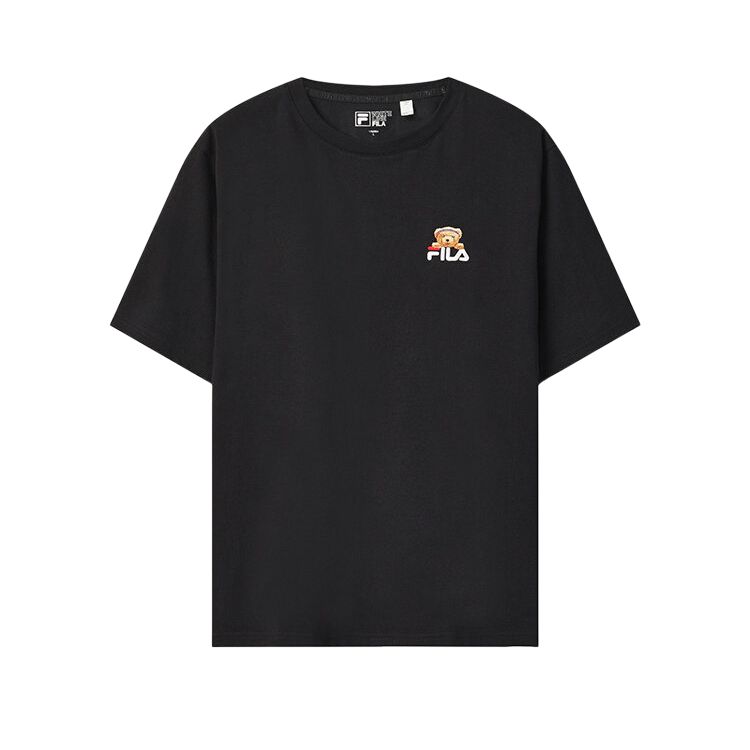 FILA Original Loose Knit Breathable Short Sleeve T-Shirt Unisex Tops F11U529103F-NV L