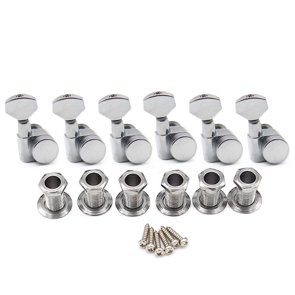 6R6L Wilkinson Jin Ho Chrome Tuners Guitar Locking Tuners Machine Heads Tuning Pegs Square Handle Button Lock Jn-P7 From Korea