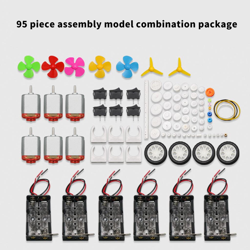 DC Motor Kits With Accessories For DIY Science Projects Including Battery Holder Switch Propeller And Plastic Gears