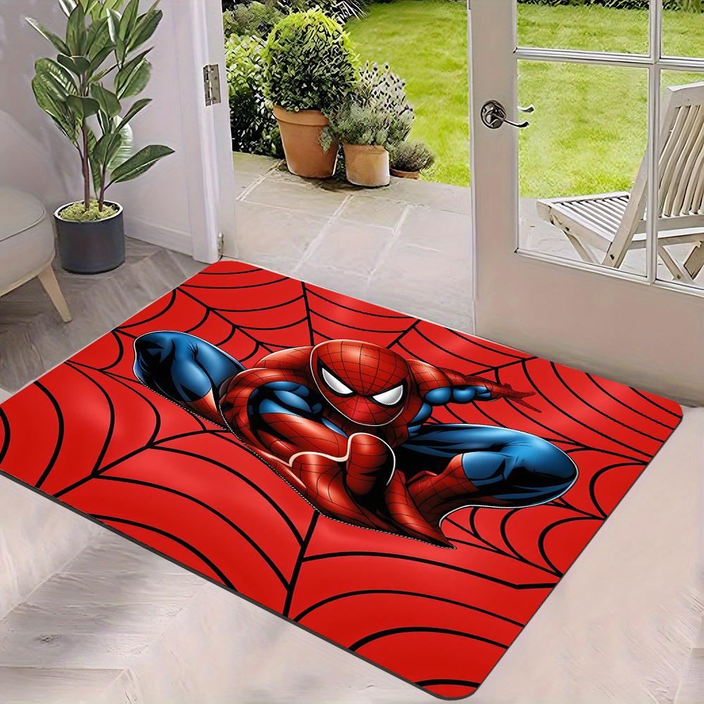 1pc Marvel Spider for Man Themed Door Mat Soft Non Slip Absorbent Floor Rug for Home Living Room Bedroom Bathroom Entrance Dec