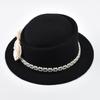 Women’s Elegant Wool Fedora Hat Autumn Winter Warm Knitted Hat Hepburn Style Party Formal Top Hat