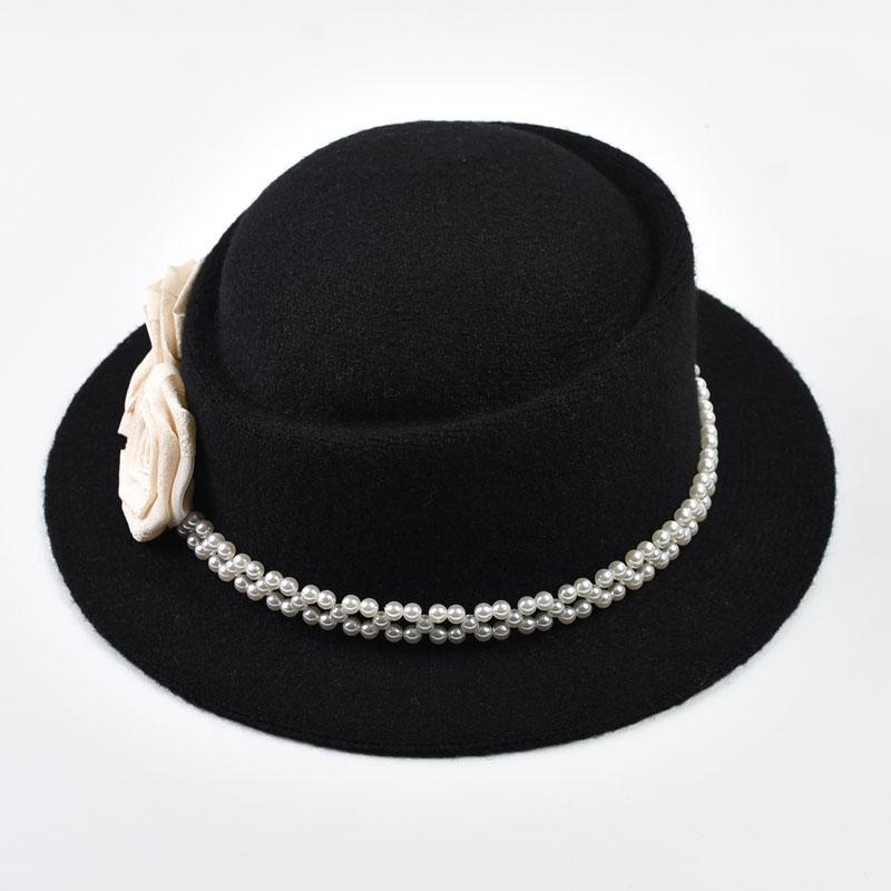 Women’s Elegant Wool Fedora Hat Autumn Winter Warm Knitted Hat Hepburn Style Party Formal Top Hat