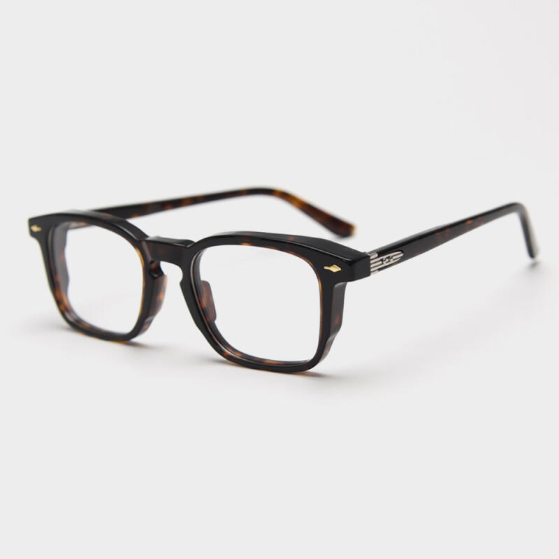 98625 Acetate Full-Frame Horn-Rimmed Glasses C3 Havana HAVANA