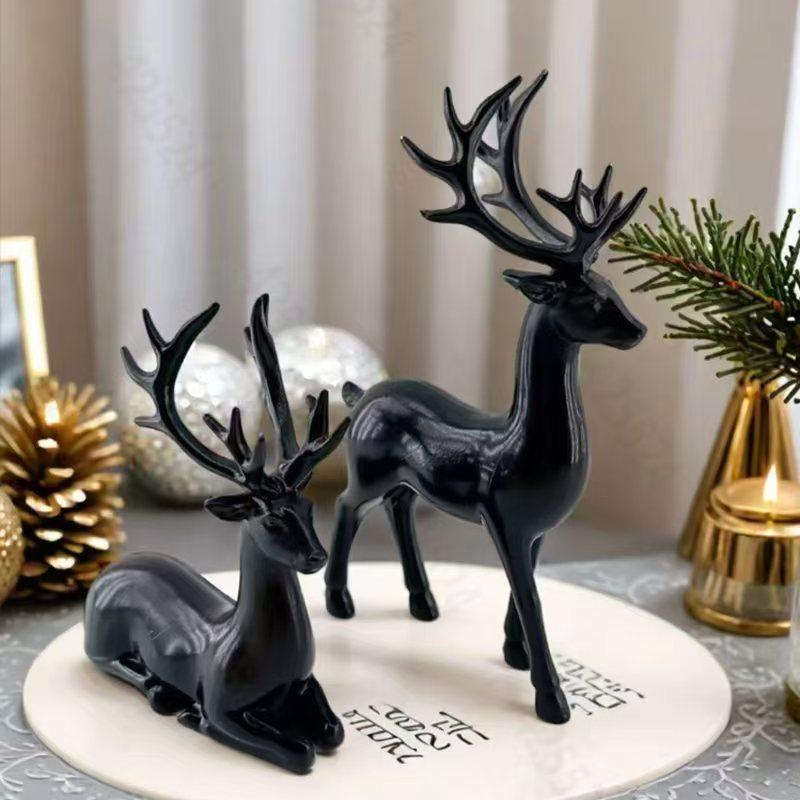 

Modern Wealth Attraction Deer Wine Cabinet Decor Creative Home Living Room Tv Cabinet Decoration Rustic Style Wall Art