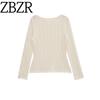 Zbzr Spring New Women Clothes Western Style Hollow Loose Texture Cardigan Knit 3519106 250