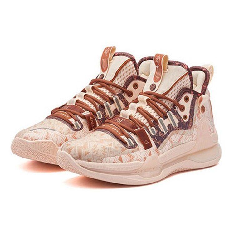 361 AG1 Pro Cushioning Anti-Slip And Wear-Resistant Mid-Top Basketball Shoes Shiny Bronzed 672131102F-1