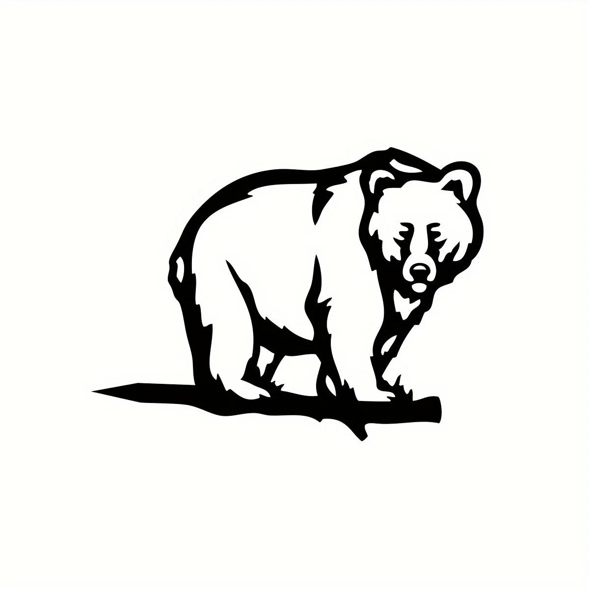 

Металлический силуэт медведя, вырезанный знак, деревенский декор для дома и сада, молоток, колышек для стильных украшений двора чёрный