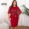 Ärmelloses Damen-Umhangkleid mit Paillettenbesatz Übergroßes Pailletten-Bodycon-Bleistiftkleid Damen Abend-Midikleid