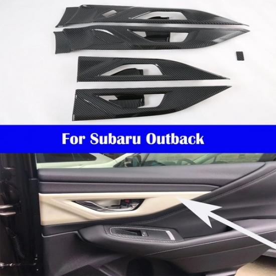 4 Car interior handle decorative strip carbon fiber For Subaru Outback -