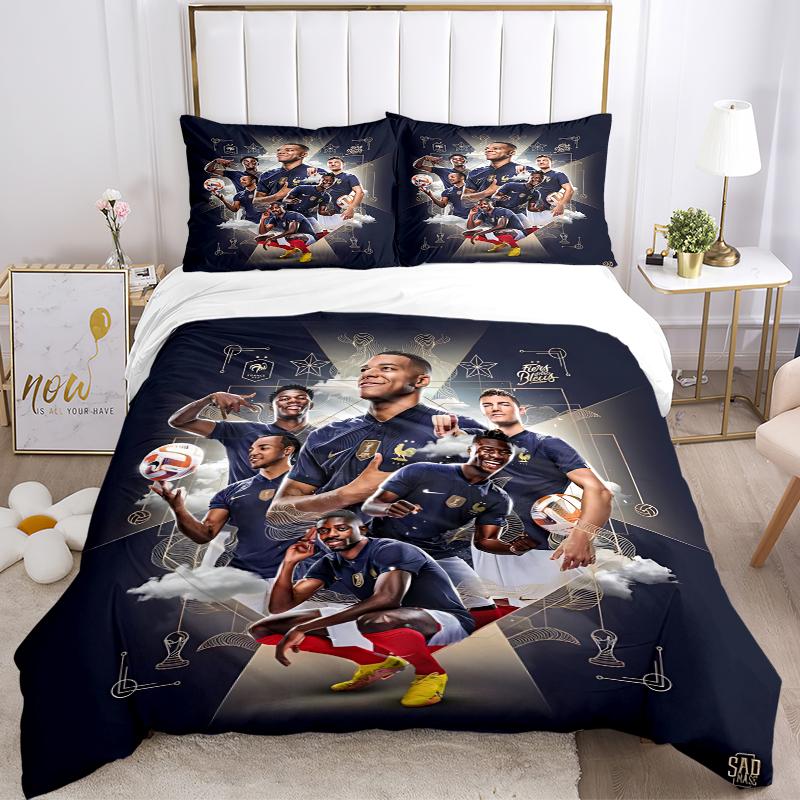 3Pcs Football Stars Celebration Bedding Sets For All Sizes New 3D Printed Bed Cover Comforter Duvet Cover Pillowcase Bedroom Decoration