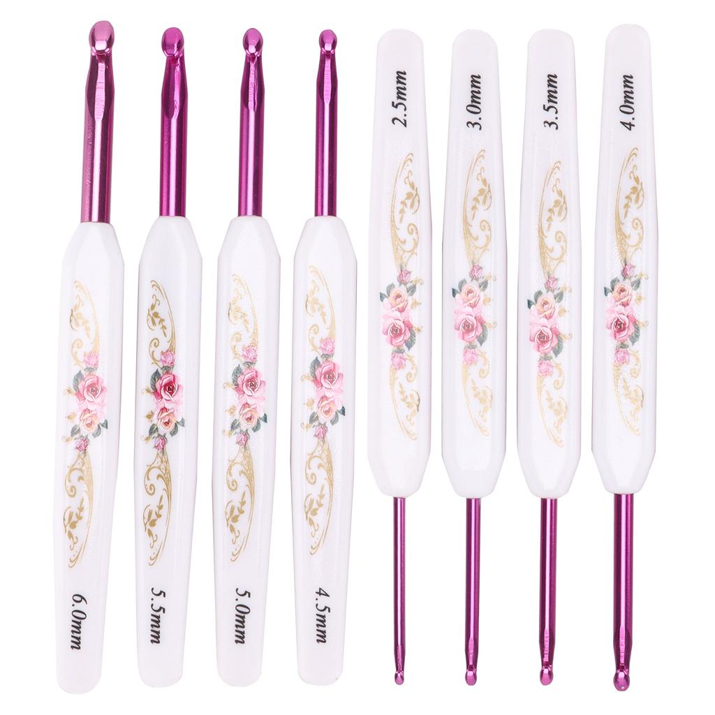 Crochet Hooks 8 Pcs Soft NonSlip Good Grip Knitting Needles Set with Mark for Weaving Home