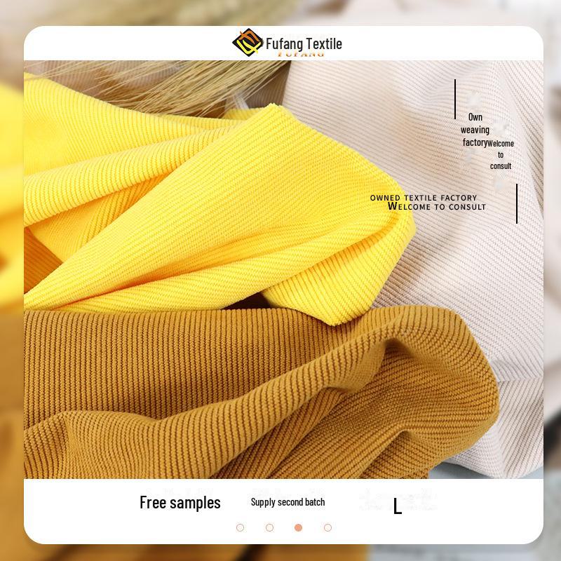 Elastic All-Polyester 16-Wale Corduroy Imitation Cotton Fabric for Luggage, Pants, and Casual Wear