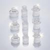9 Pieces Borosilicate Glass Candle Holder with Wind Guard Tube HeatResistant European Style Clear