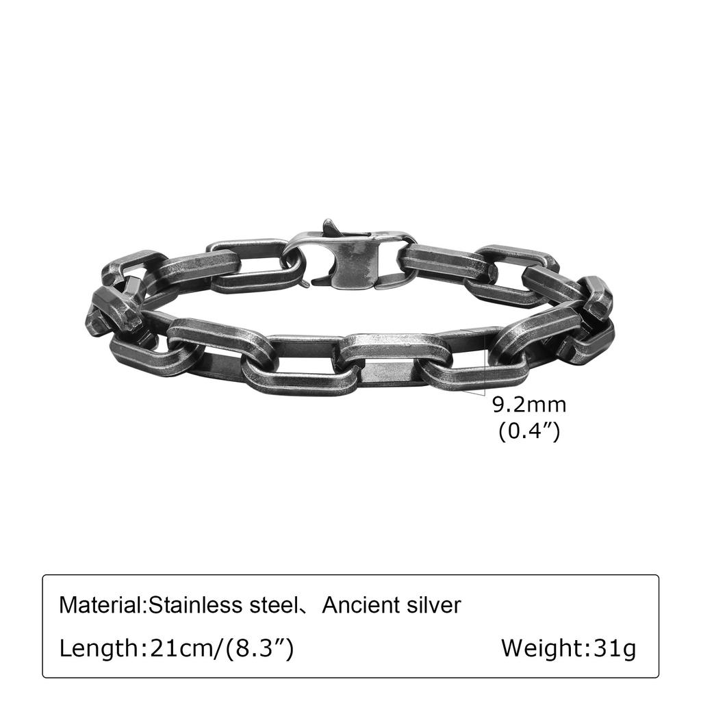 Vikings Mens Chunky Paperclip Chain Bracelets Waterproof Stainless Steel Link Wristband Birthday Gifts for Him