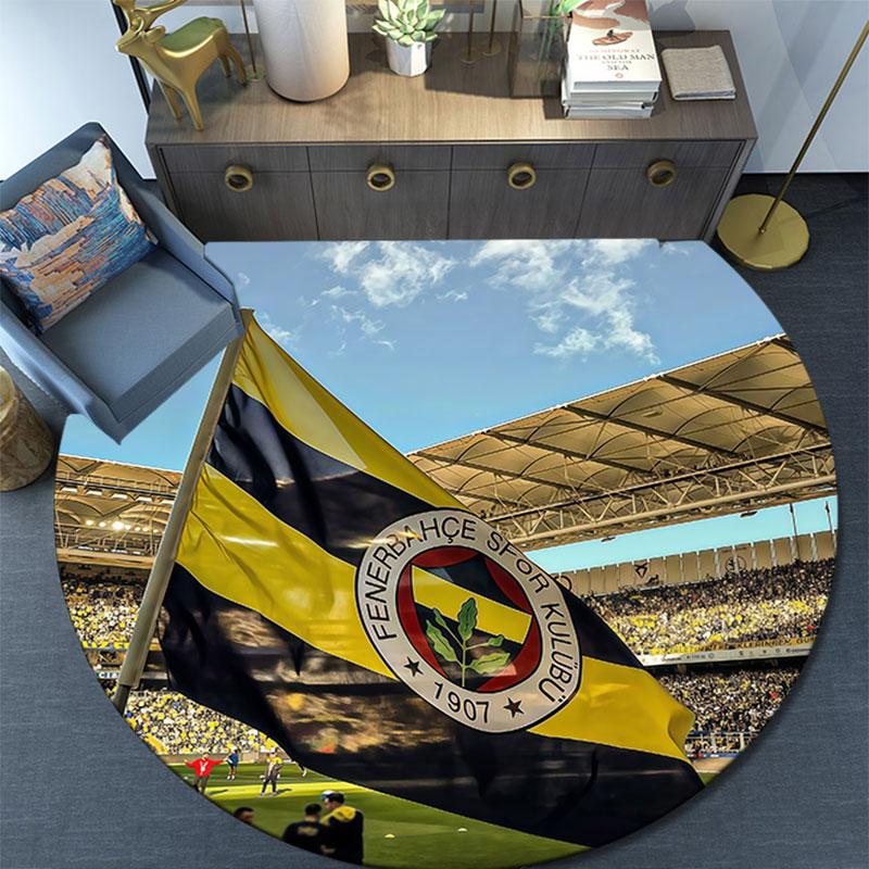 Fenerbahce Players Pattern Round rug,Carpet Rug for Living Room Bedroom Playroom ,Non-slip Floor Mat,Holiday Gifts and Birthday Gifts.