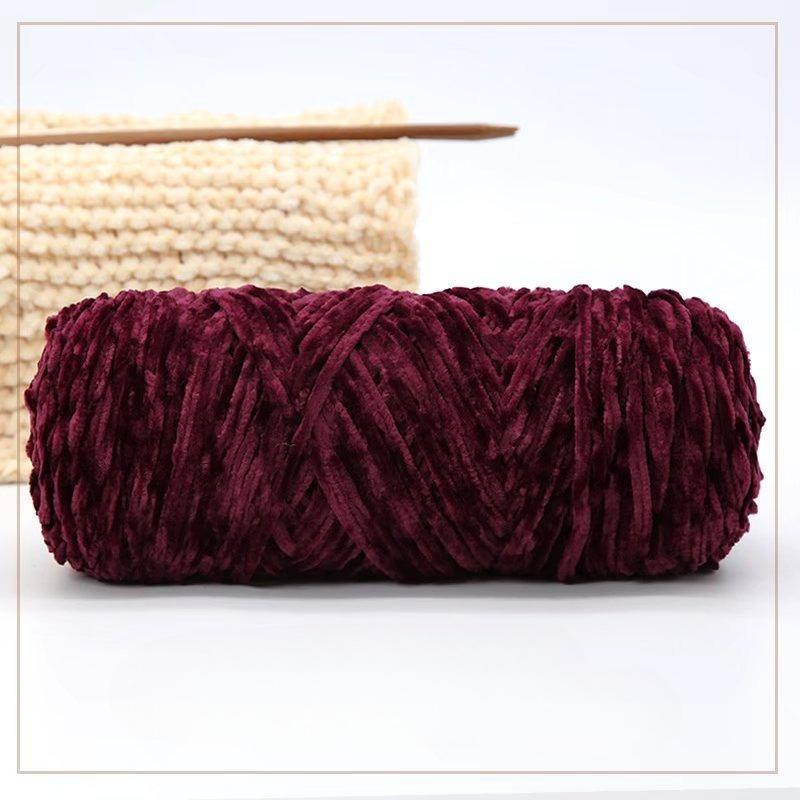 500g Chenille Soft Velvet Yarn Cotton Wool Yarn Crochet Yarn DIY Handmade Scarf Sweater Coat Blankets for Knitting Crafts
