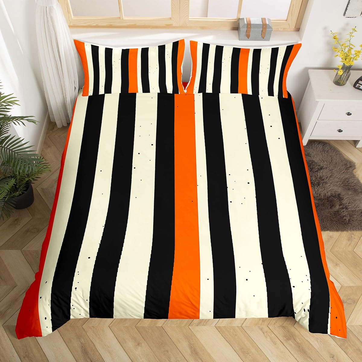 

Geometric Simple Striped Twin Quen Soft Duvet Cover, Stripes Print Beding Set for Children Kids Adult Peoples, Geometry Minimalist Warm Comforter 100*200cm Single