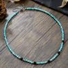 Texture Turquoise Necklace Men Ethnic Style Western Country Necklace Beaded Necklace  Men