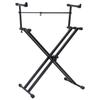 Double Braced Keyboard Stand with X Frame Black