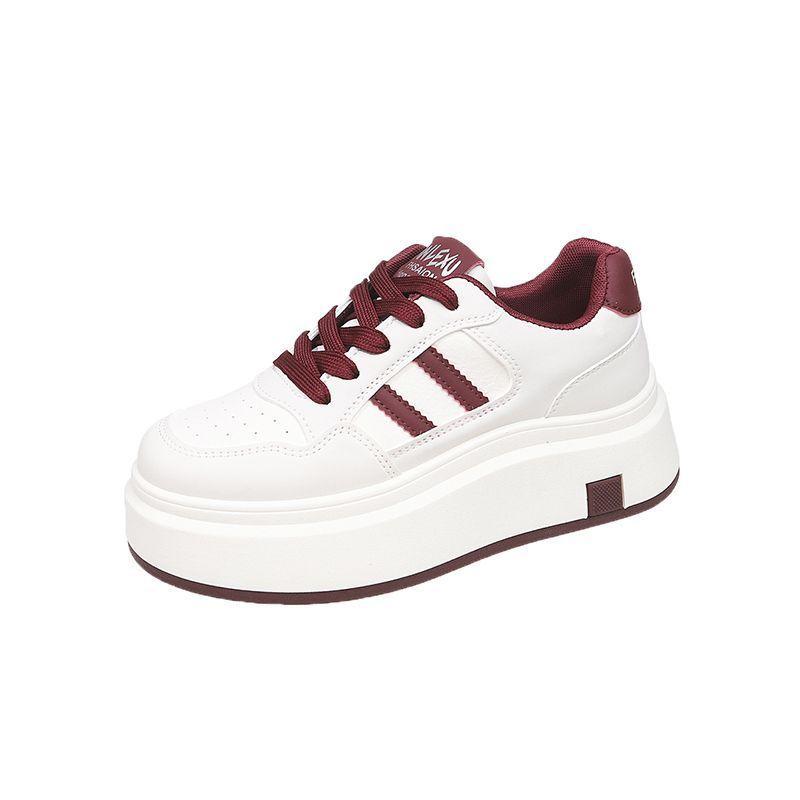 Platform White Shoes Women's 2025 Spring New Small Man Height Increase Versatile Dopamine Comfortable Breathable Spot Board Shoes