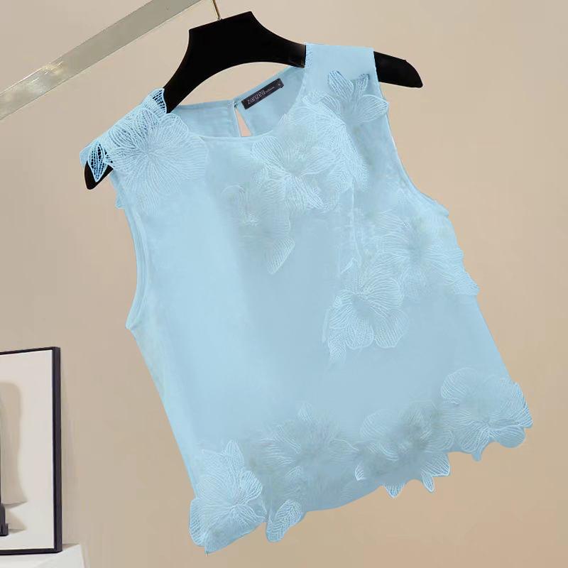 ZANZEA Dámská móda Tílka s kulatým výstřihem bez rukávů s květinovým potiskem