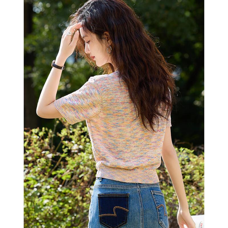 Demana Summer Linen-Cotton Blend Knit Top