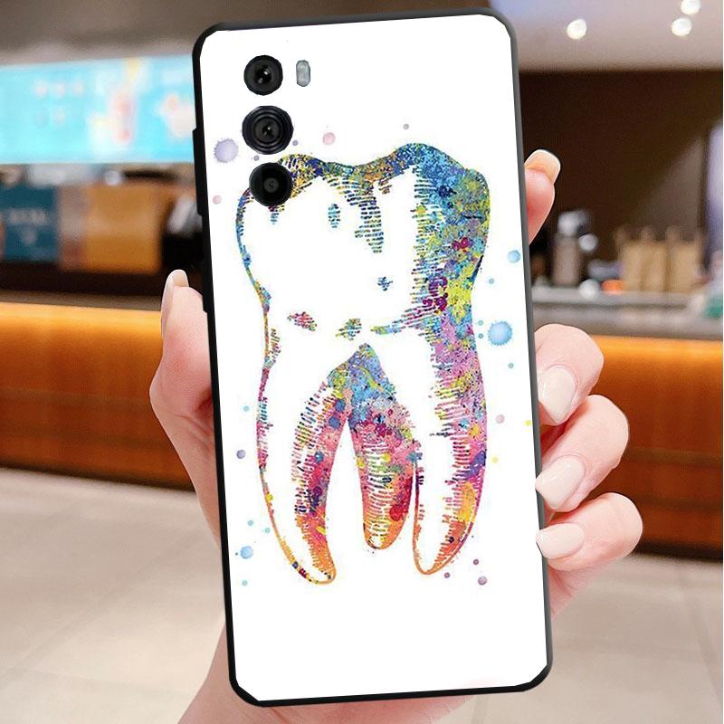 Phone Case For Motorola Edge 50 40 Pro 60 50 40 30 Ultra Neo Fusion Moto G85 G72 G53 G54 G84 G13 G32 Dental Definitions tooth