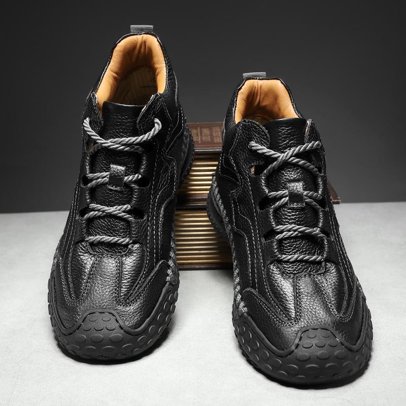 Fashion Retro Style Men's Ankle Boots Fashion Comfortable Leather Botas Classic Outdoor Motorcycle Boots Non-Slip Male Treking Footwear