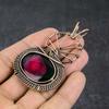 Pink Rubellite In Chrome Gemstone Handmade Copper Wire Wrap Pendant 2.76" n8F92