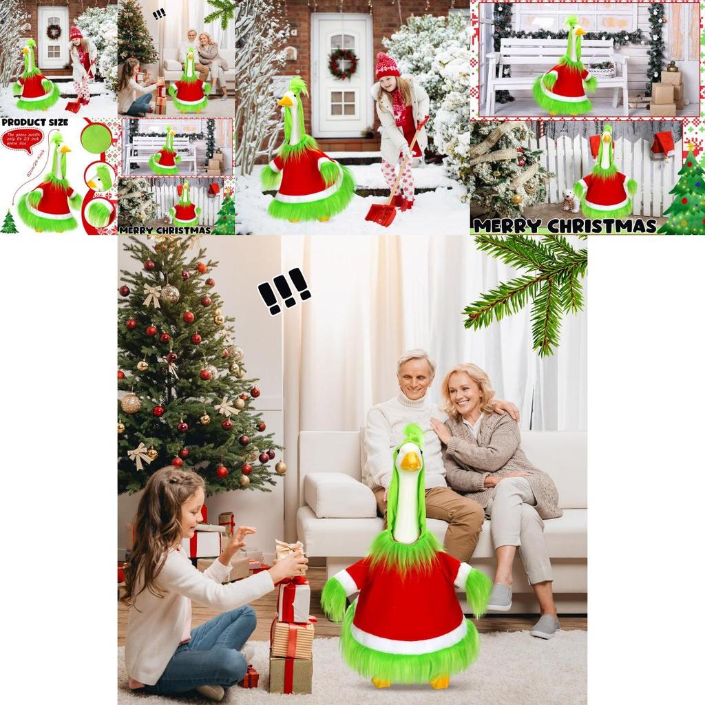 Festive Yard Plush Animal Decor With Foam Filling For Christmas Porch Display