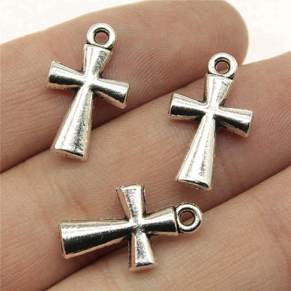 

Большой крест подвеска-шарм женский ювелирный тренд сувенир A34-5pcs-19x11mm