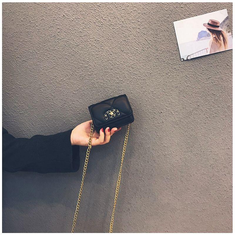 

Fancy Niche Style Mini Summer Leisure Chain Women s Bag Black [can not put the phone]]