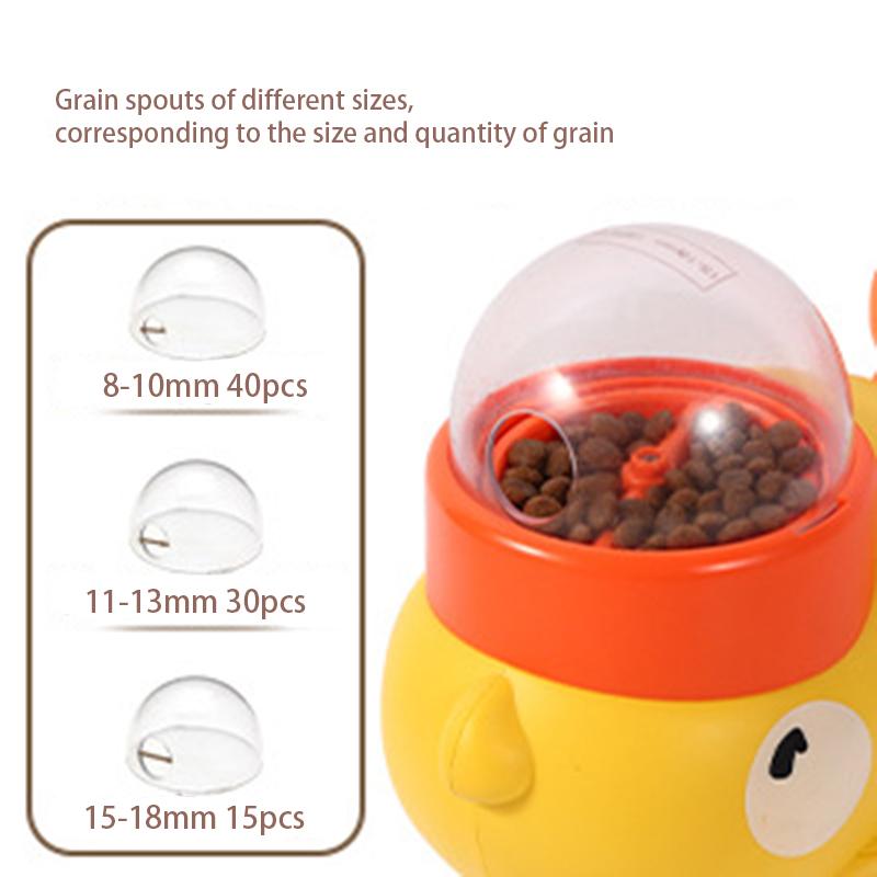 1 Pcs Little Yellow Duck Pet Feeder Interactive Training Device For Cats And Dogs Food Dispensing By Pressing Automatic Feeder
