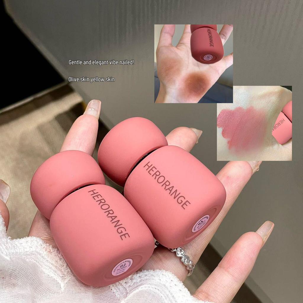 HERORANGE Silk Mist: Color-Locking Matte Lip Mud - Non-Stick, Whitening Lipstick for Cross-Border Makeup