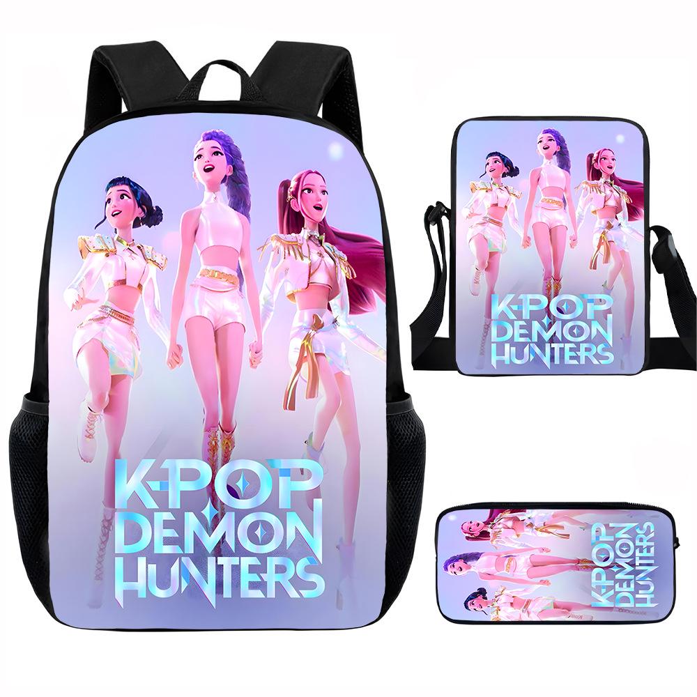 

K-POP Охотники на демонов Набор студенческого рюкзака - 3 предмета 15-inch backpack + shoulder bag + pencil bag