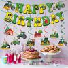 Farm Tractor Birthday Decoration Banner Birthday Party Decoration Flag and Flower Pull Tractor Spiral Pendant