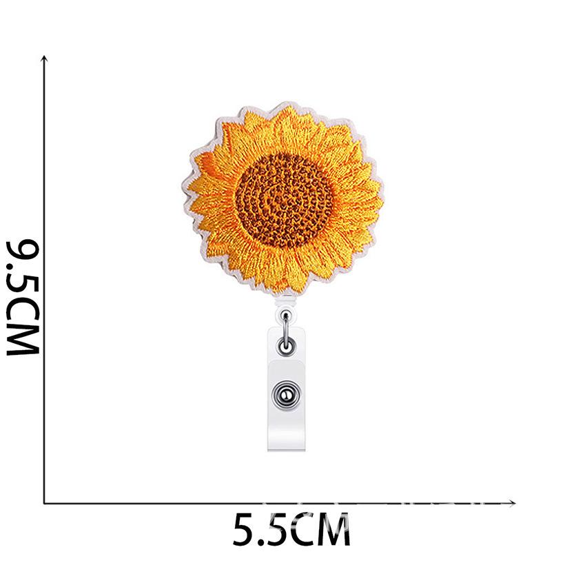 Sunflower Easy-Pull Button Embroidery Cloth Sticker, Sunflower Embroidery Sticker, Clothes Patch Sticker, Crocodile Clip, Computer Embroidery Label
