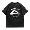 Mom and Son Best Friends for Life Cute Mother T shirt Unisex Black vintage Washed Casual fashion Top For Everyday Wear