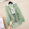 Summer Sunscreen Shirt Elegant Perspective Thin Blouse Korean Loose Casual Women