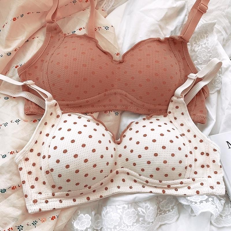 Sweet Breathable Girlish Style Push-Up Bra Wire-Free Seamless One-Piece Thin Cup Underwear