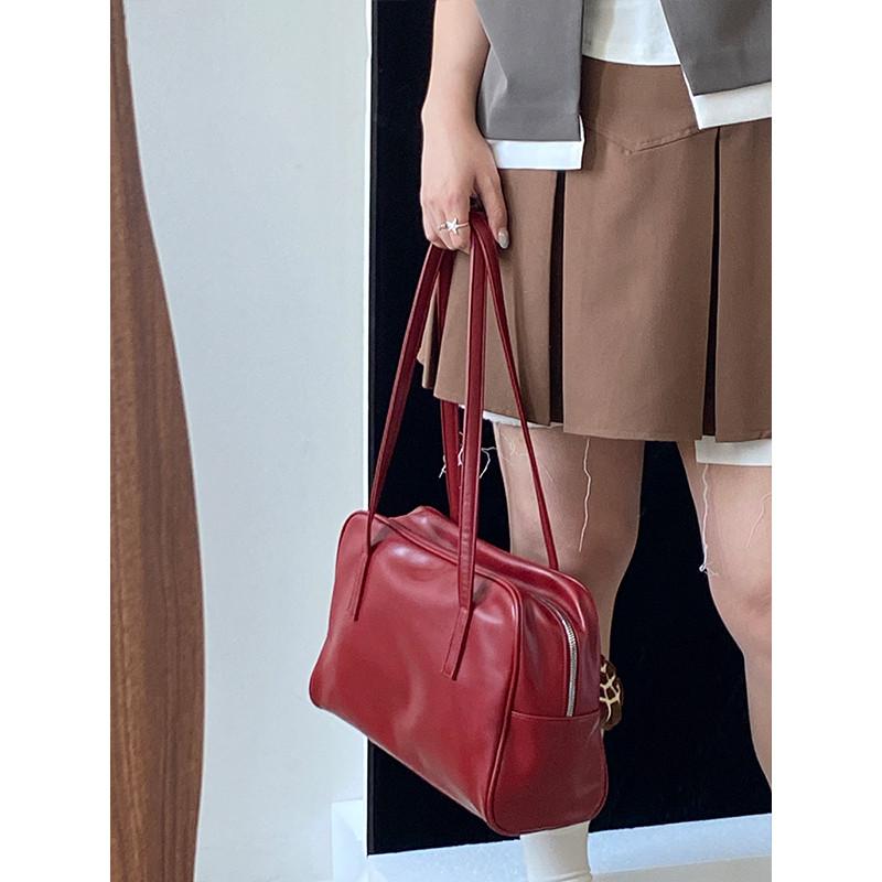 IELGY Retro Large-Capacity Tote Bag Simple Portable Underarm Bag